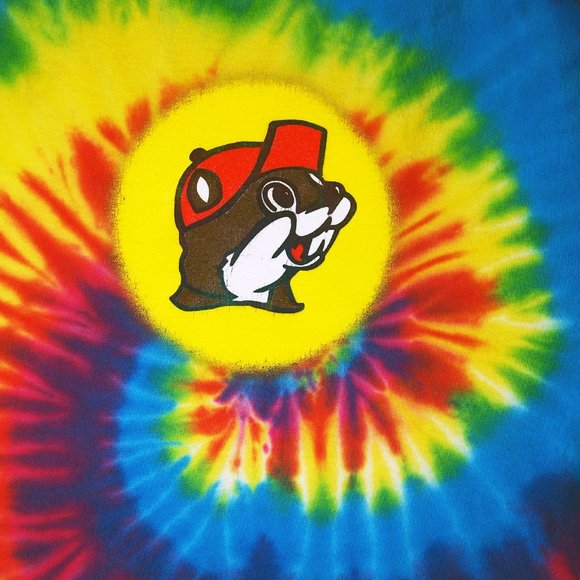 Buccee's Rainbow Tie Dye T-shirt, Size Small, Peace Love and Beaver Nuggets - Picture 3 of 5
